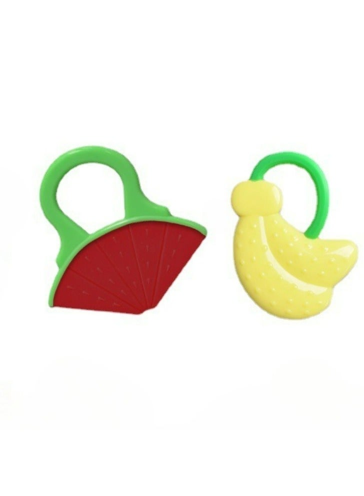 2pcs Non-toxic Fruit Shaped Soft And Comfortable Baby Silicone Teether Combo Silicone Fruit Shape Teether for Baby/Toddlers/Infants/Children - Image 1