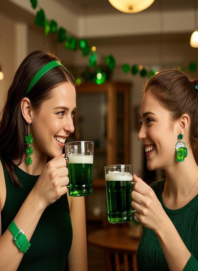 WanBigVa 6 Pairs St Patrick's Day Earrings Green Shamrock Dangle Drop Earrings St Patty's Accessories Irish Holiday Earrings Bulk for Women Girls - Image 2