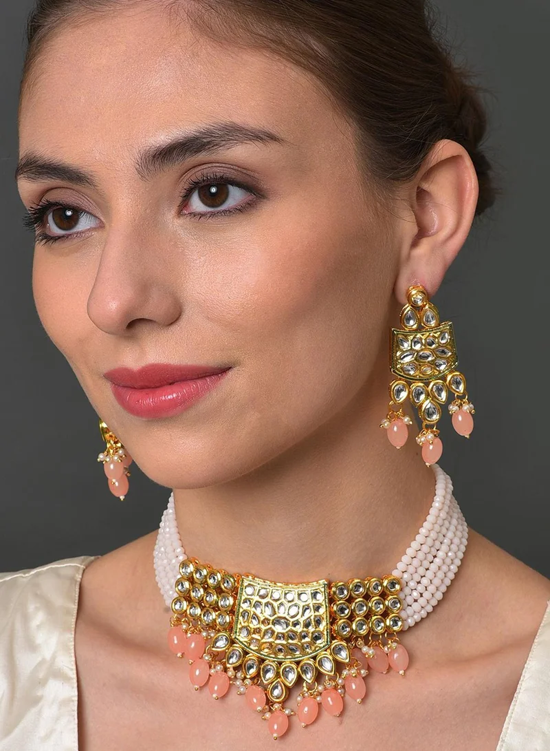 SOHI Stone Studded & Beaded Artificial Jewellery Set