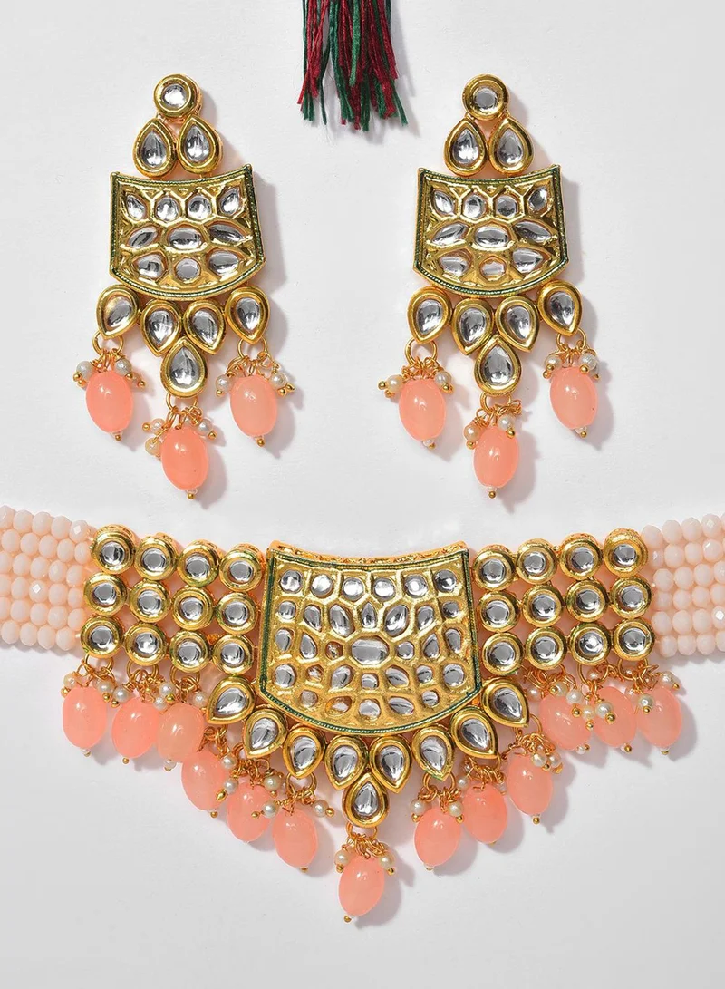 SOHI Stone Studded & Beaded Artificial Jewellery Set