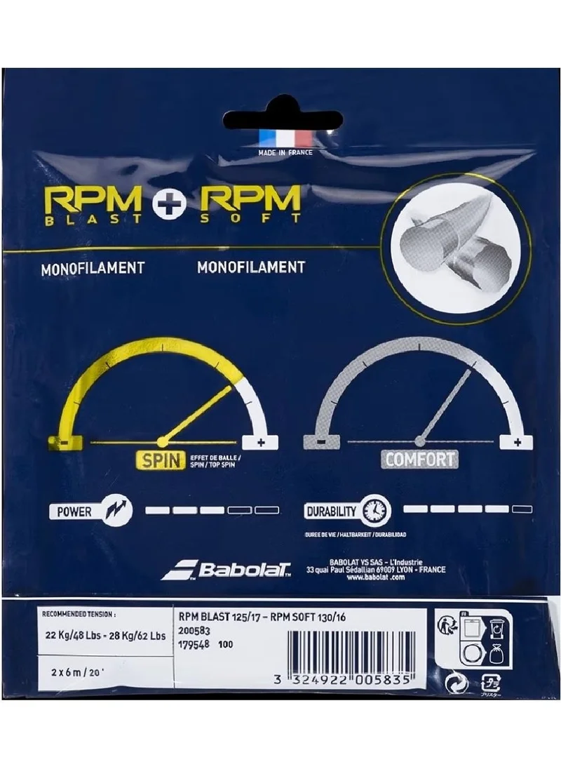 BabolaT Hybrid Rpm Blast 125 +Rpm Soft 130 Tennis Stringing Wire 12M