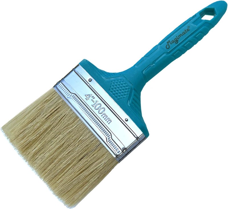 Magimate Bristle Stain Brush 4-inch Chip Large Paint Brush for Painting Walls, Cabinets, House Touch ups and Dust Cleaning - Image 1