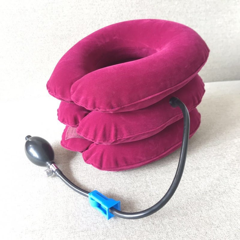 Factory Portable Inflatable Cervical Traction Instrument Household Health Care Device Multi-Color Full Fleece Half Fleece Traction Instrument - Image 1