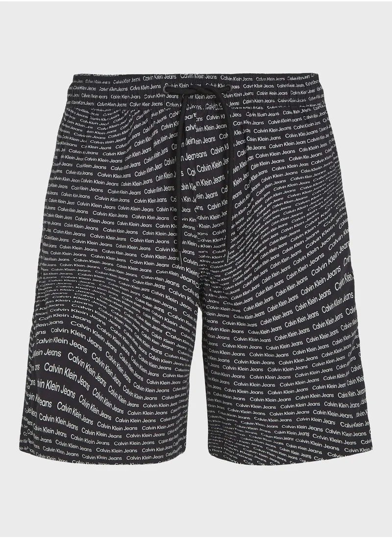 Calvin Klein Jeans Slogan Aop Shorts