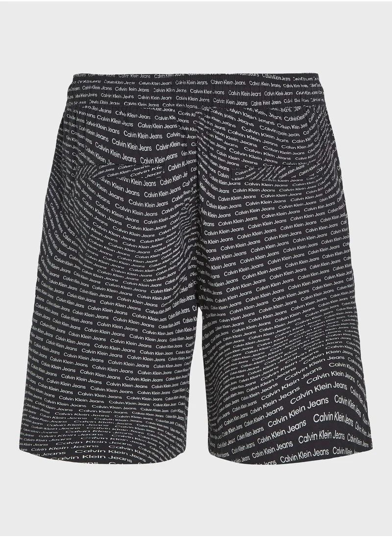 Calvin Klein Jeans Slogan Aop Shorts