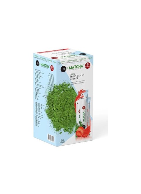 Japanese Matcha Tea with  strawberry  Antioxidant for Weight Loss and Fat Burning - 20 Bags
