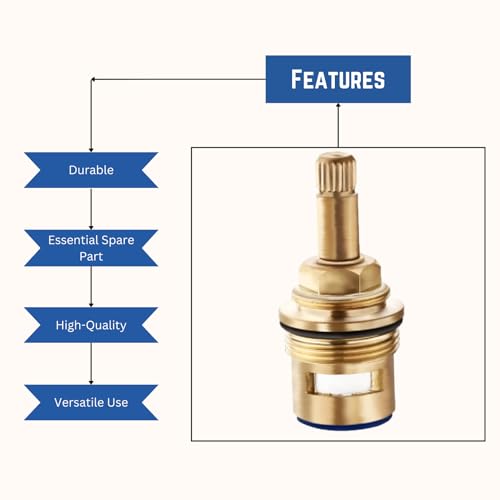 New Ware Jaguar Tap Spindle (3/4 Inch) - Replacement Disc for Jaguar Continental Type Models | Hot & Cold Faucet Valve for Bathroom and Kitchen - Image 5