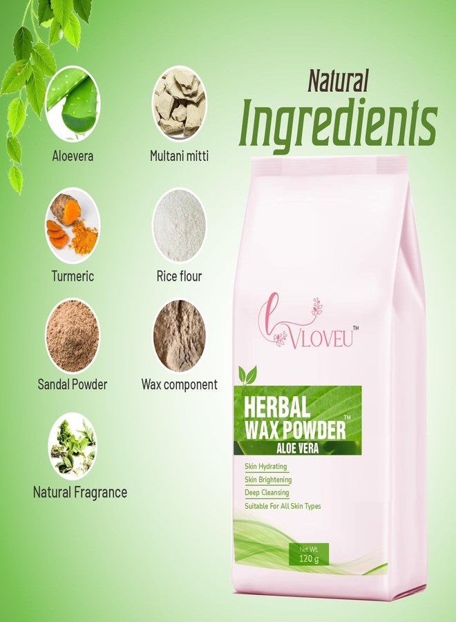 VLOVEU Wax Powder for Hair Removal for Women - 120 gm (Pack of 4) | Hair Removal Powder with Aloevera | Painless Herbal Wax Powder, All Skin Types Hands, Legs, Underarms, Bikini & Intimate Area - Image 5