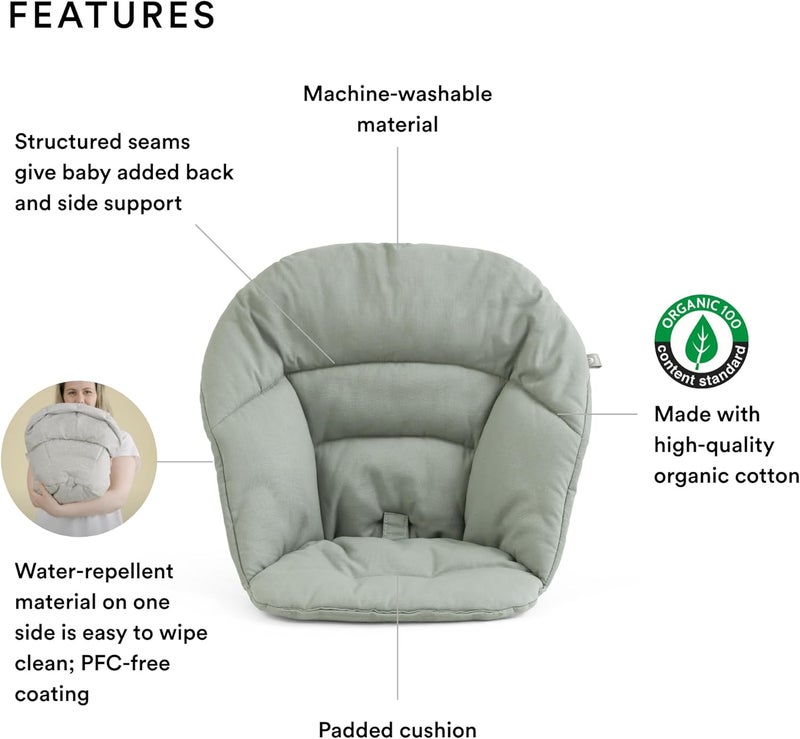 Stokke Clikk Cushion in Glacier Green - Supportive and Machine Washable for High Chair - Image 2