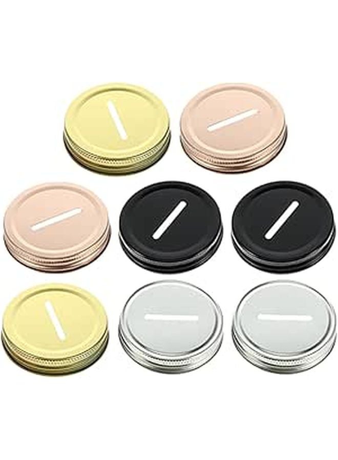 70mm Metal Coin Slot Bank Lids For Mason Jars 8pcs Gold Silver Black Rose Gold - Image 1