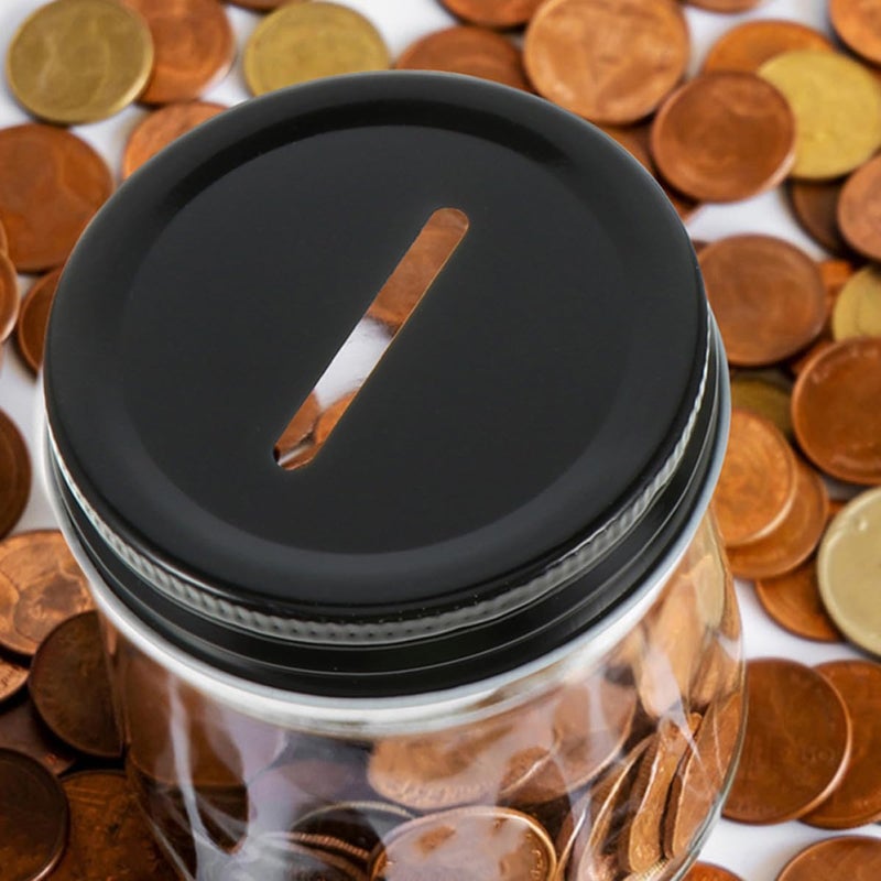 70mm Metal Coin Slot Bank Lids For Mason Jars 8pcs Gold Silver Black Rose Gold - Image 5