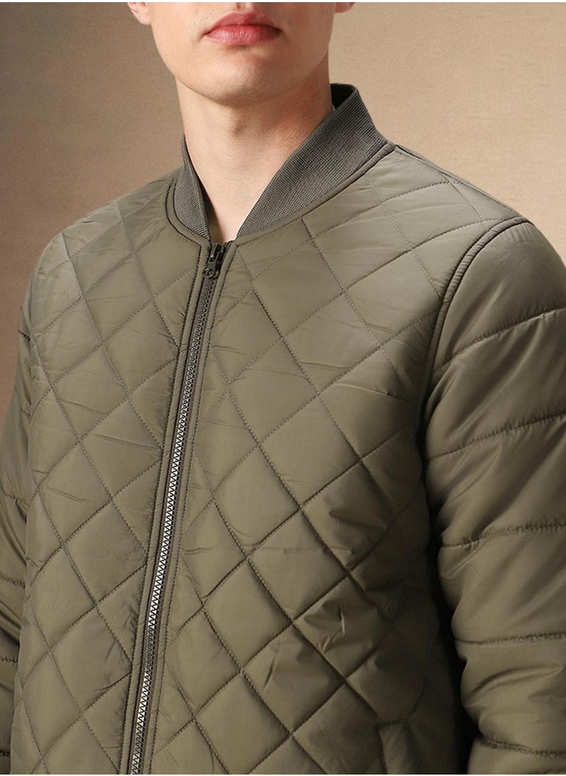Dennis Lingo Men's Olive 100% Polyester Solid Regular Fit Jacket  - Image 5