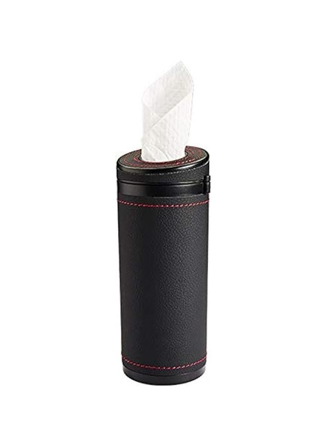 FYLX Car Tissue Tube Cylinder Tissue Box Diameter 275'' PU Leather Round Tissues Container for Car Cup Holder Up to 30 Count Tissue - Image 1