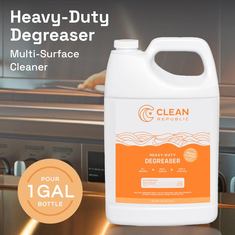 Clean Republic Heavy-Duty Degreaser, Multi-Surface Cleaner for Ovens, Stove Tops, Grills, and More, 1 Gallon Bottle - Image 2