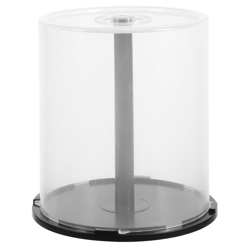 Alipis Alipis CD/DVD Cake Box, Empty 100-disc CD or DVD Storage Bucket, CD or DVD Storage Container Holders in Clear Cover  - Image 2