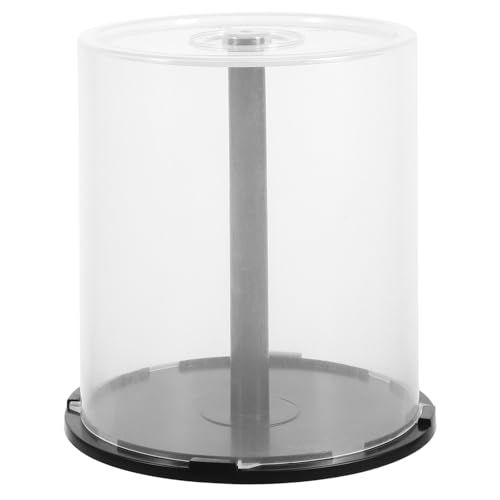 Alipis Alipis CD/DVD Cake Box, Empty 100-disc CD or DVD Storage Bucket, CD or DVD Storage Container Holders in Clear Cover  - Image 1