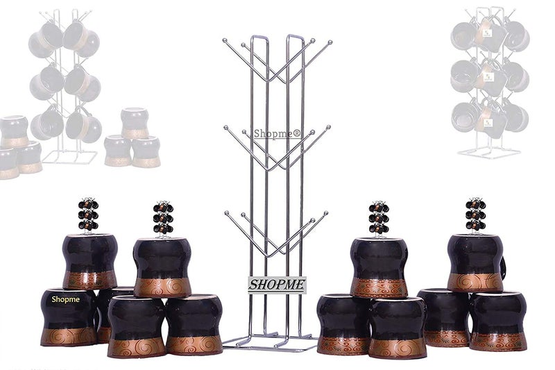 CR18 COLLECTION Big Size Stainless Steel Cup Tabletop Kitchen Shelves Rack Stand, Coffee And Tea Mug Holder (Silver, 12 Cups Stand) - Image 3