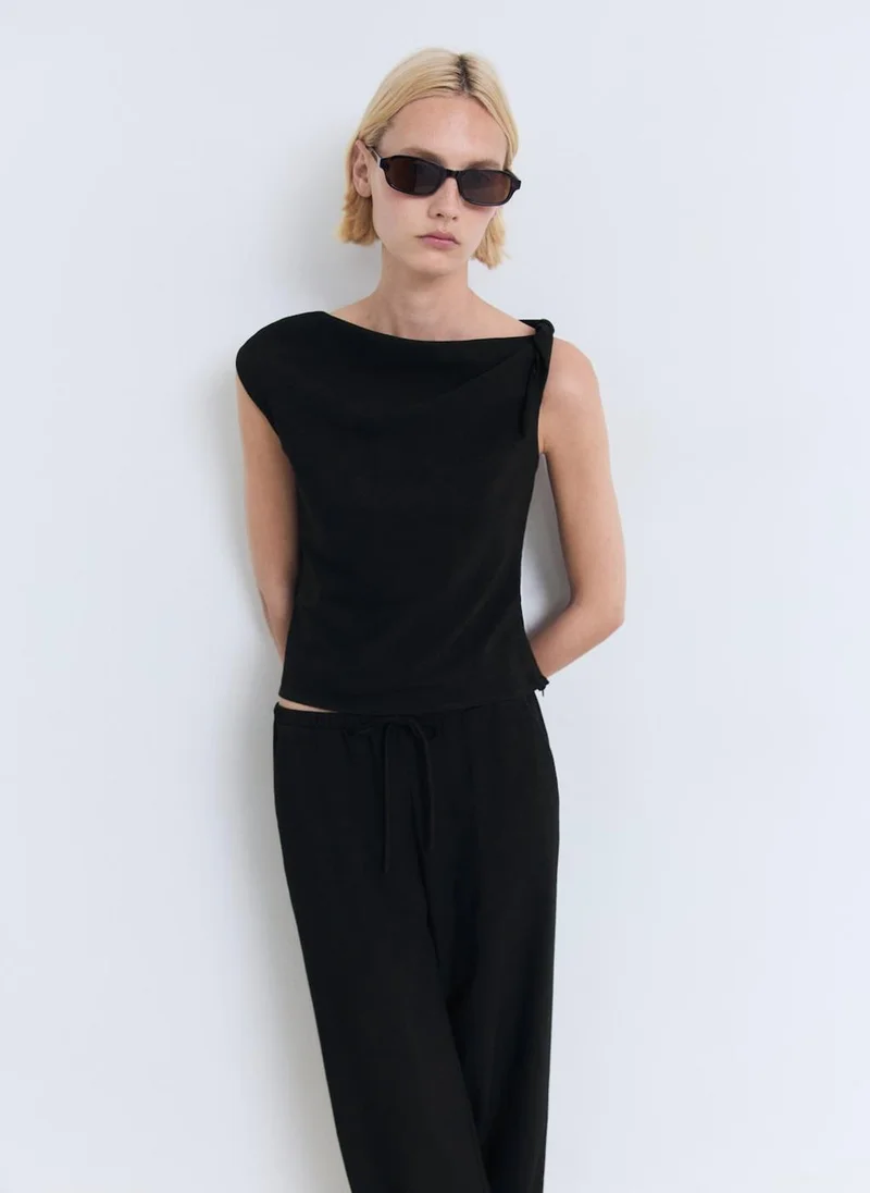 MANGO Drawstring straight trousers