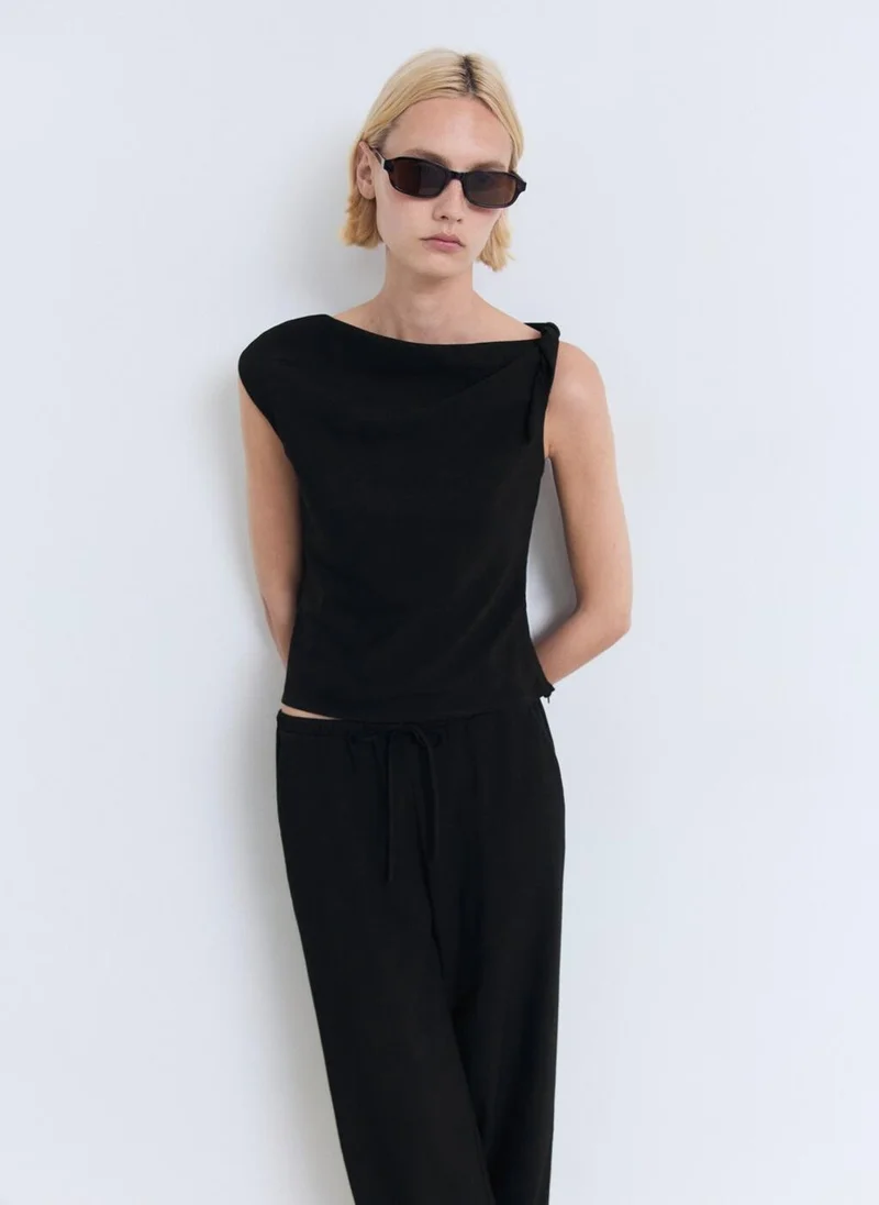 MANGO Drawstring straight trousers