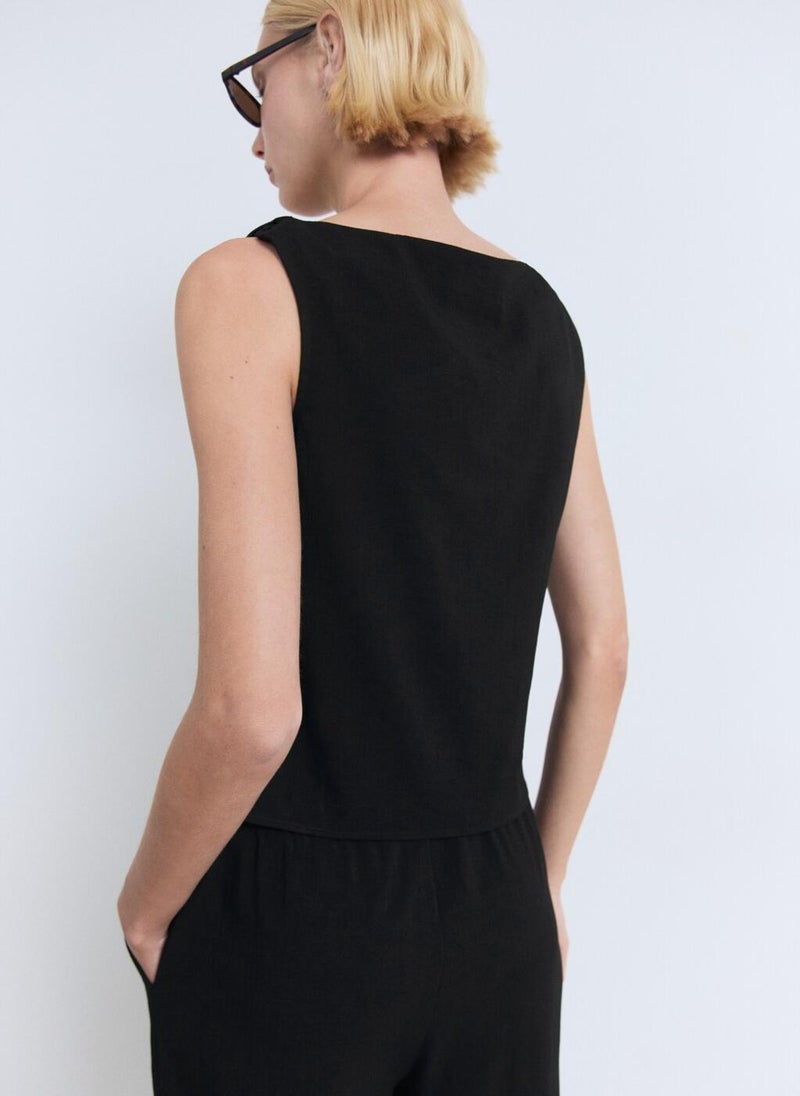 MANGO Drawstring straight trousers - Image 2