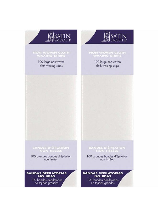 Satin Smooth Satin Smooth Non-Woven Cloth Waxing Strips, Large, 100 ct x 2 packs  - Image 1
