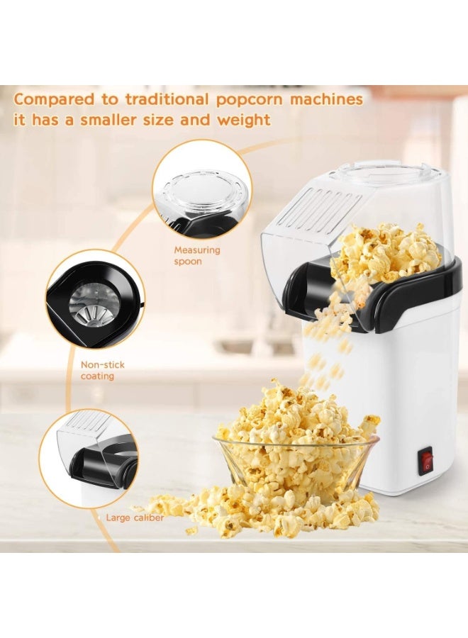 Forest Home Hot Air Popcorn Machine High Power 1200W, Quickly Complete Delicious and Healthy Food in 2-3 Minutes, White - Image 5
