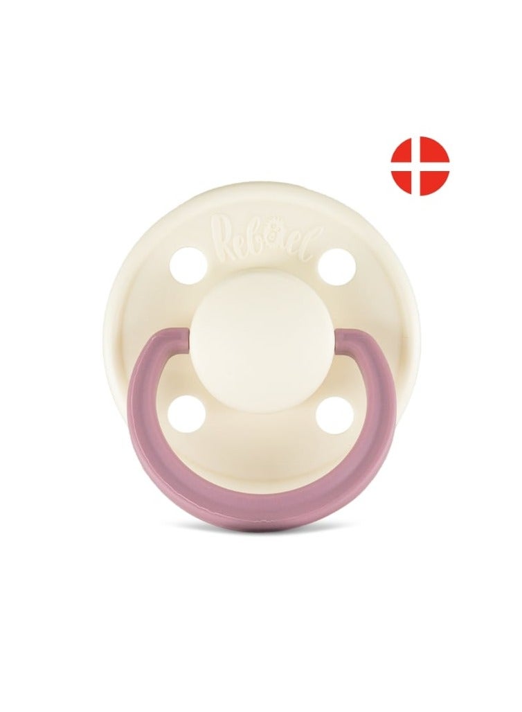 Rebael Fashion Natural Rubber Round Pacifier Size 1 - Baby 0-6M (1-pack) - Frosty Pearly Rhino - Image 2