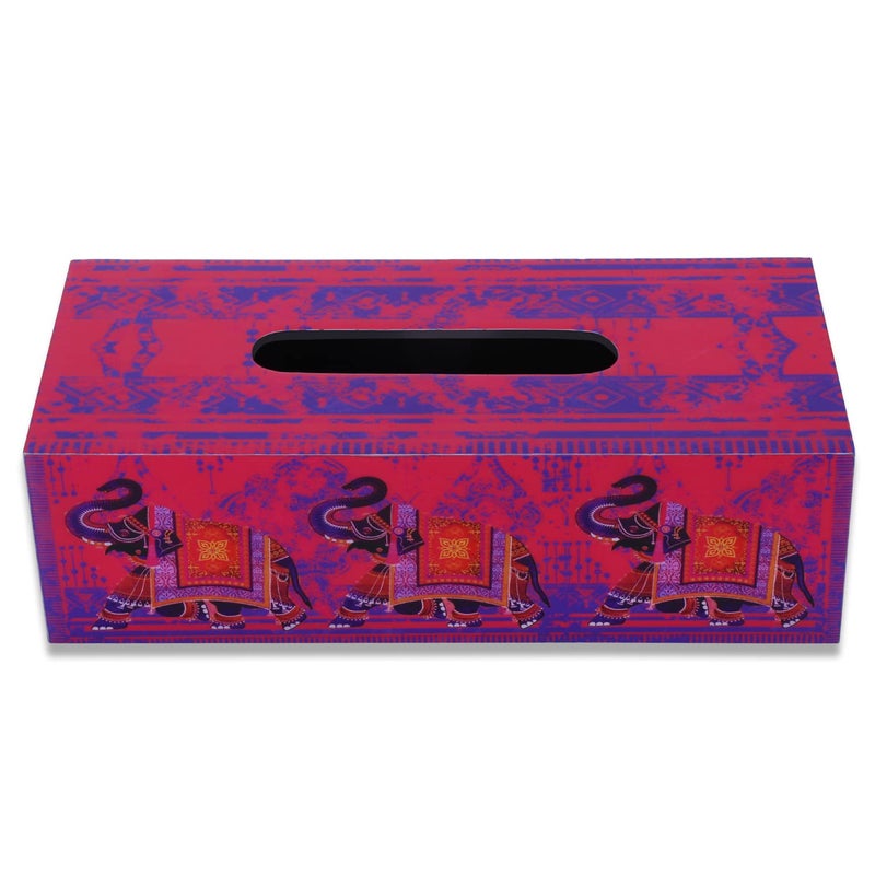 RICHTER Ethnic Elephant Pink Tissue Box Holder/Cover - Image 2