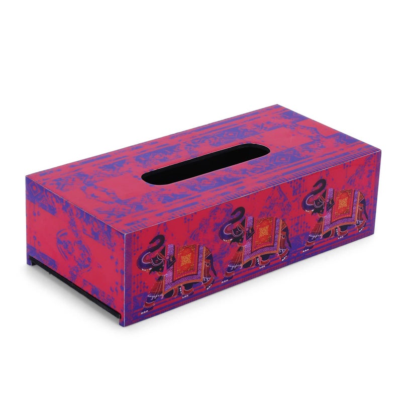 RICHTER Ethnic Elephant Pink Tissue Box Holder/Cover - Image 3