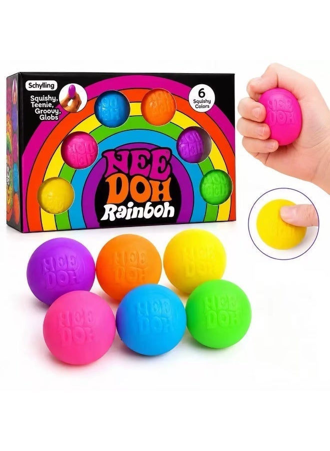NEEDOH Mini Squeezable Balls 6-Piece Set - Sensory Decompression Toys for Kids and Adults, Holiday Gifts - Image 1