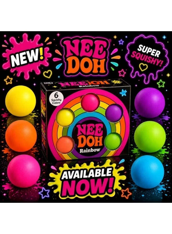 NEEDOH Mini Squeezable Balls 6-Piece Set - Sensory Decompression Toys for Kids and Adults, Holiday Gifts - Image 3