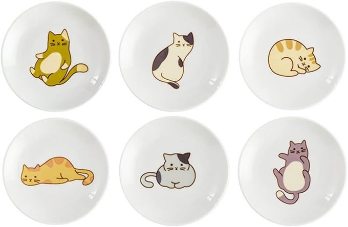6PCS CERAMIC CAT APPETIZER PLATES SAUCE DISHES DESSERT DISHES SEASONING DISHES