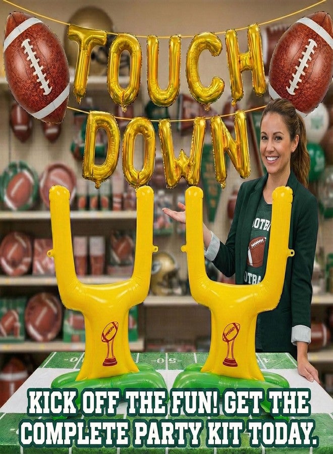 kozee Football Touch down Green foil Balloons - Image 2