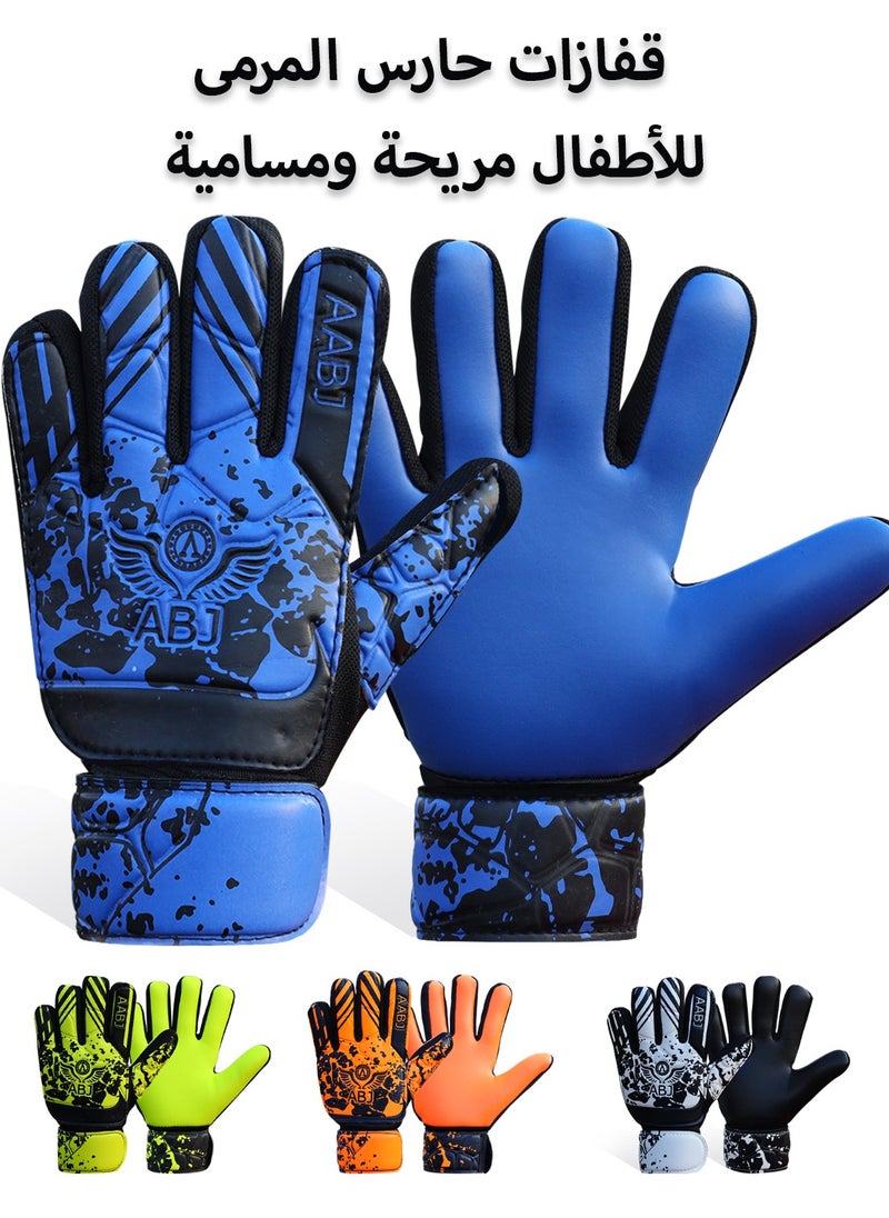 ABJ Youth Soccer Goalie Gloves Heavy Grip Palm, Double Wrist Support for Boys, Kids, Children - 4mm Latex - Football Goalkeeper Gloves, Available in Multiple Colors.  - Image 1
