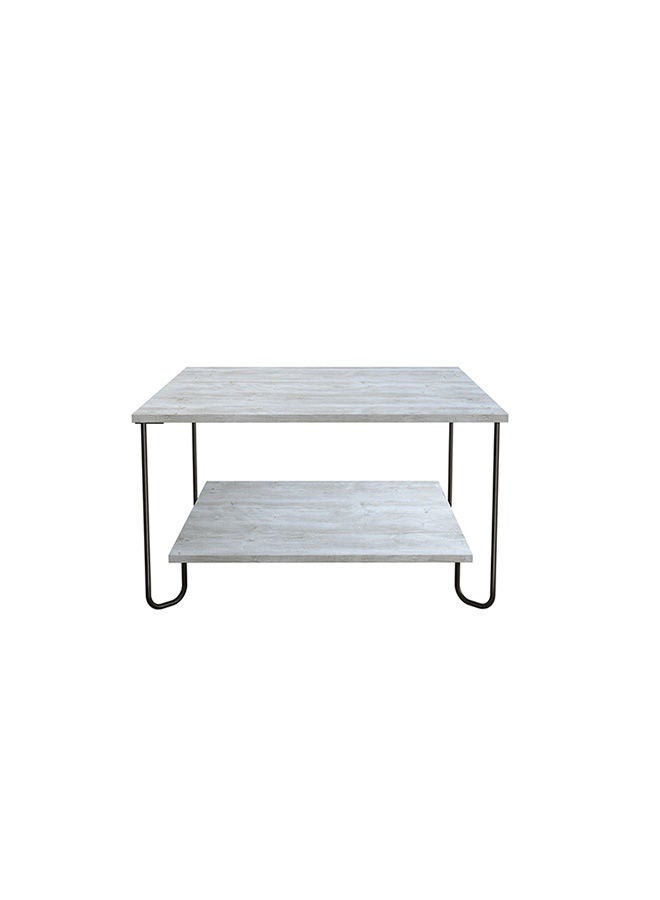 Mourah Home Marbo Modern Square Coffee Table Centre Table For Living Room With Metal Legs Versatile Design| For Small Spaces Living Room Bedroom|80x80x45Cm | Ancient White- 2 Years Warranty - Image 2