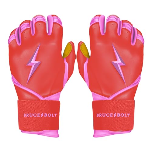 BRUCE BOLT Signature Series Long Cuff Batting Gloves Harrison Bader Edition Bader Pink Small - Image 1