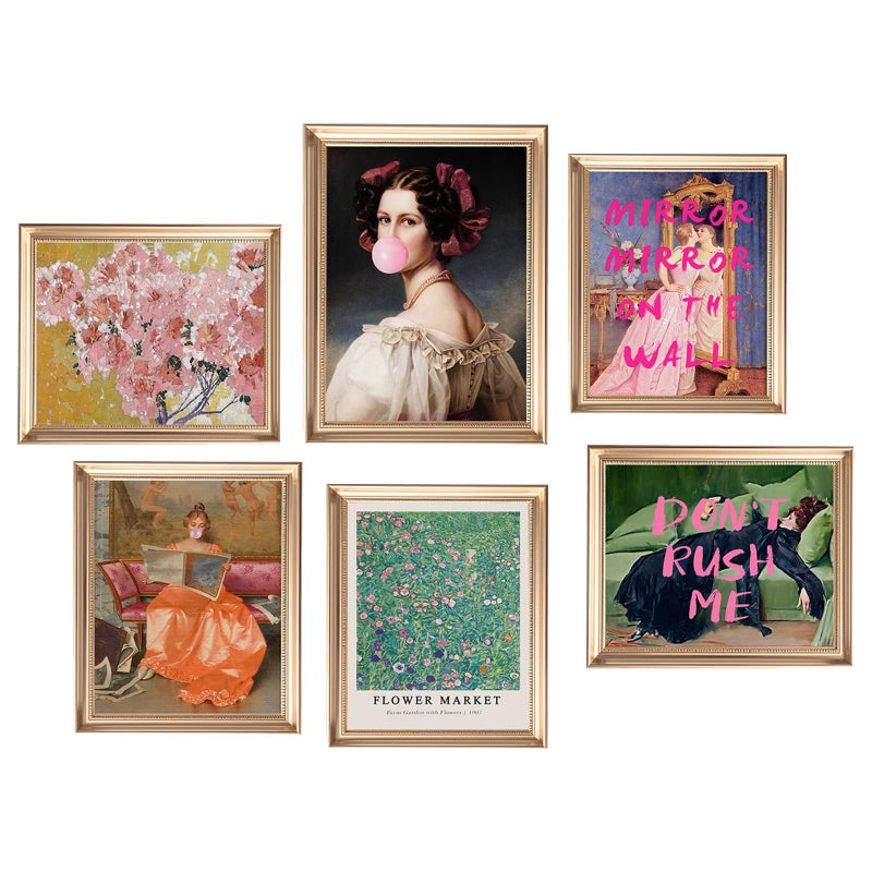 SHEWANT ART Eclectic Wall Decor Set Of 6 Vintage Eclectic Wall Art Prints Trendy Colorful Wall Art Retro Maximalist Decor Aesthetic Wall Collage Kit Pictures for Living Room Colorful Dorm Gallery Home Decor - Image 2