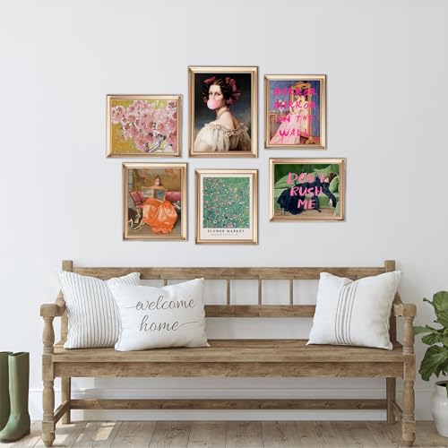 SHEWANT ART Eclectic Wall Decor Set Of 6 Vintage Eclectic Wall Art Prints Trendy Colorful Wall Art Retro Maximalist Decor Aesthetic Wall Collage Kit Pictures for Living Room Colorful Dorm Gallery Home Decor - Image 3