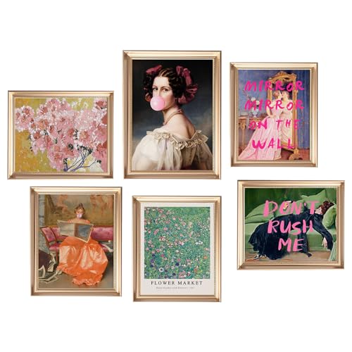 SHEWANT ART Eclectic Wall Decor Set Of 6 Vintage Eclectic Wall Art Prints Trendy Colorful Wall Art Retro Maximalist Decor Aesthetic Wall Collage Kit Pictures for Living Room Colorful Dorm Gallery Home Decor - Image 1