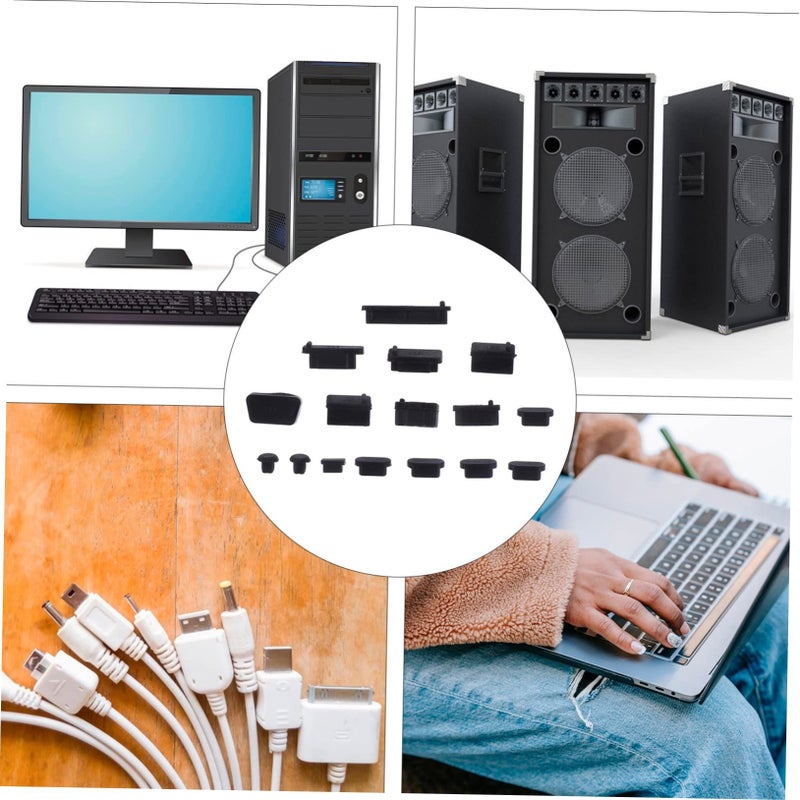 5 قطع سدادات غبار لمنفذ شحن اللابتوب، واقي لمنفذ USB للكمبيوتر المحمول، سهل التركيب، نظيف، قابل لإعادة الاستخدام - Image 4