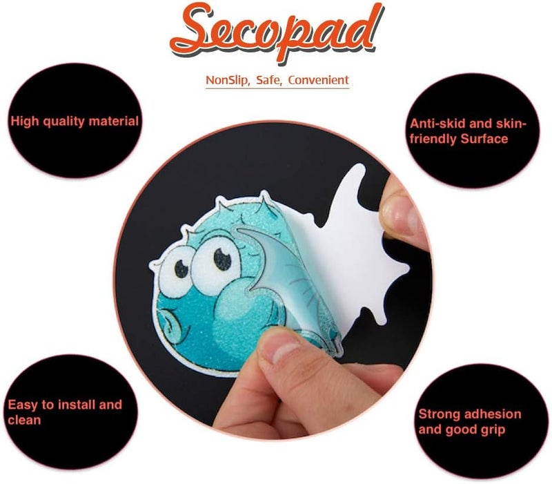 Secopad 20PCS Non Slip Bathtub Stickers, Large Sea Adhesive Kids Anti Slip Decal Threads for Shower and Bath Tub with Premium Scraper - Image 2