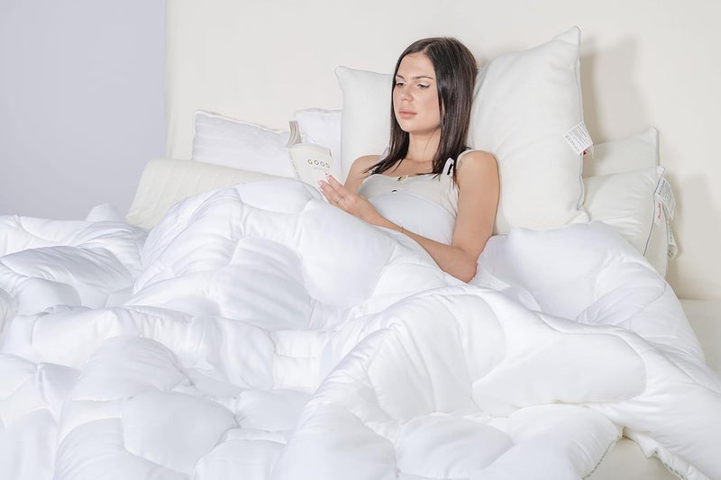 SPREAD SPAIN SPREAD SPAIN Tencel Lyocell Fibre Summer AC Tencel Quilt with 200 GSM Super Soft Cosy Comfort for All Seasons QuiltComforter White Double 90x108 Inches  - Image 4