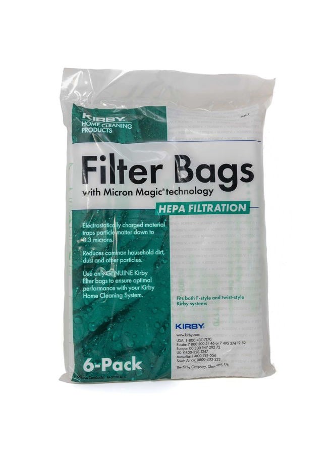 Kirby 204814 Micron Magic HEPA Filter Plus Bags, 6, White Vacuum Bags… (6 Pack Filter bags) - Image 1