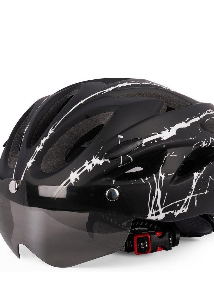 Generic Bicycle helmets, mountain bikes, scooters, youth roller skating helmets, breathable safety helmets, cycling equipment for men and women - (black and white)