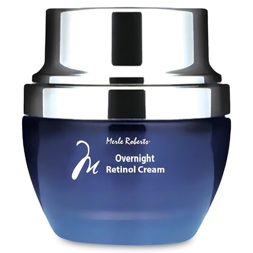 Merle Roberts Retinol Overnight Cream Retinol cream helps for wrinkles fine lines sun damage and expression lines with hyaluronic acid vitamin e and green tea 1oz