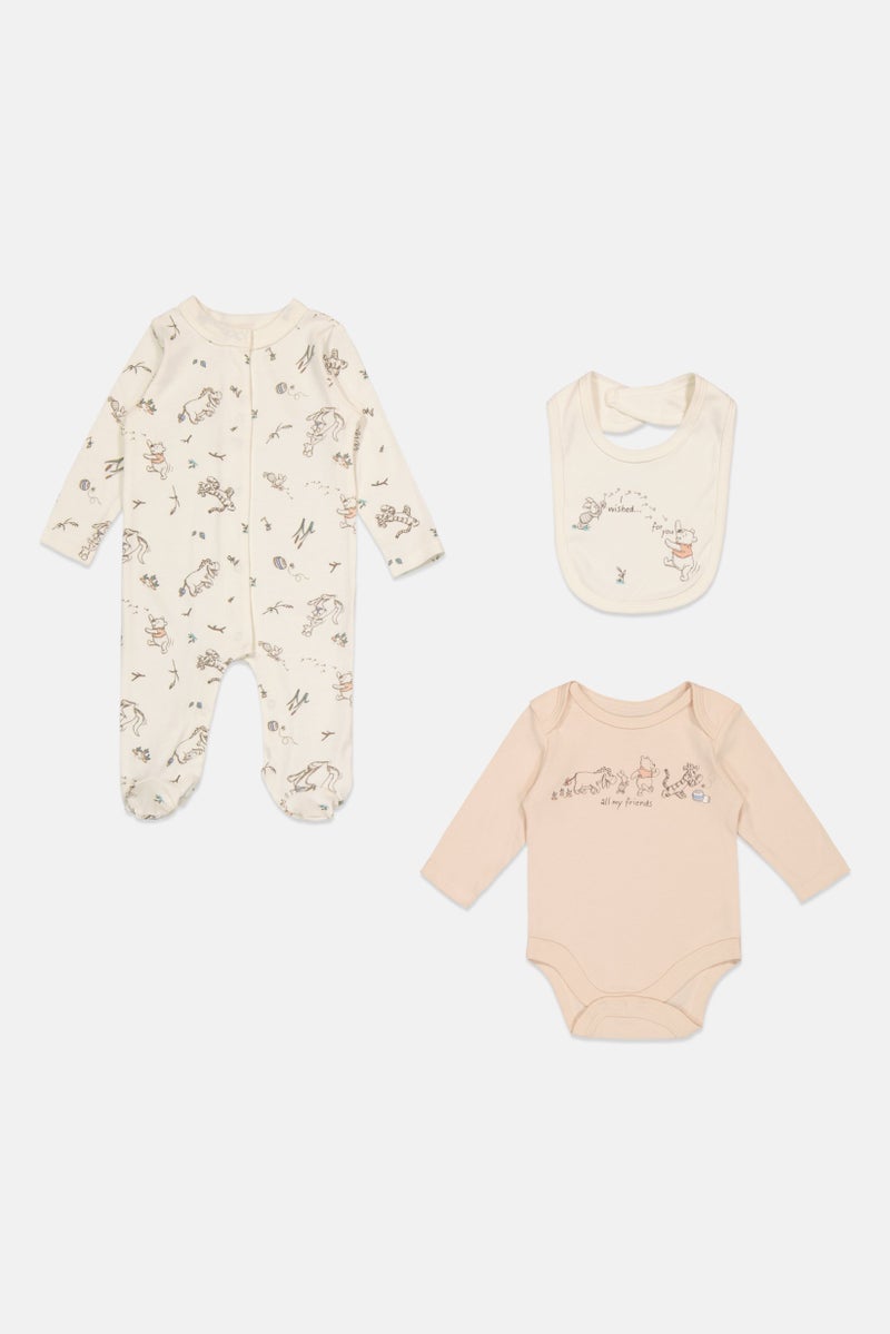 Disney Baby Toddlers Boy 3 Pieces Graphic Print Rompers With Bib Set, Multicolor - Image 4