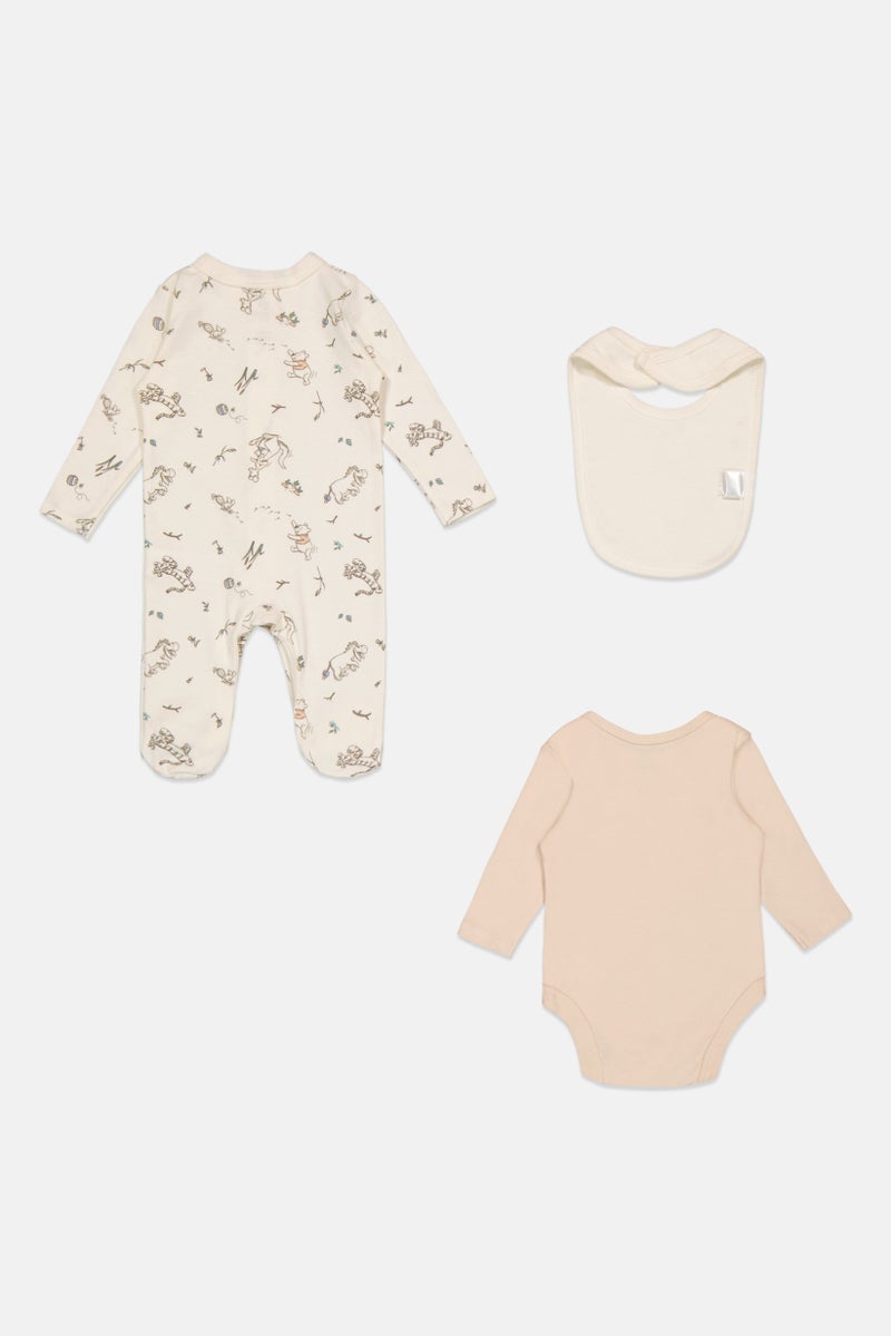Disney Baby Toddlers Boy 3 Pieces Graphic Print Rompers With Bib Set, Multicolor - Image 2