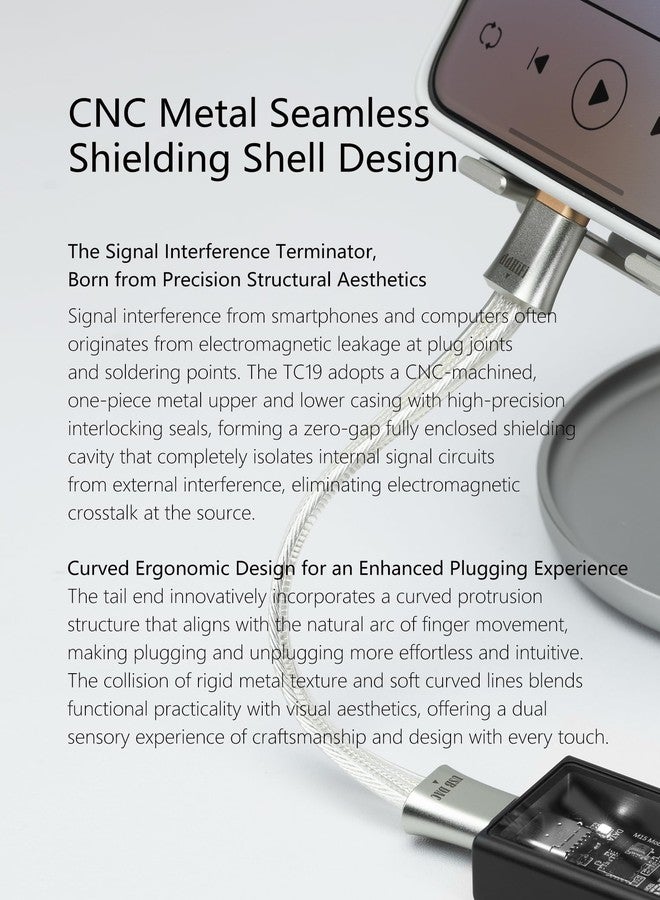 DD كابل إشارة رقمي ddHiFi TC19CC (كوميت) فضة نقية USB-C إلى USB-C OTG بطول 45 سم، تصميم متوازي بأربعة أسلاك - Image 4