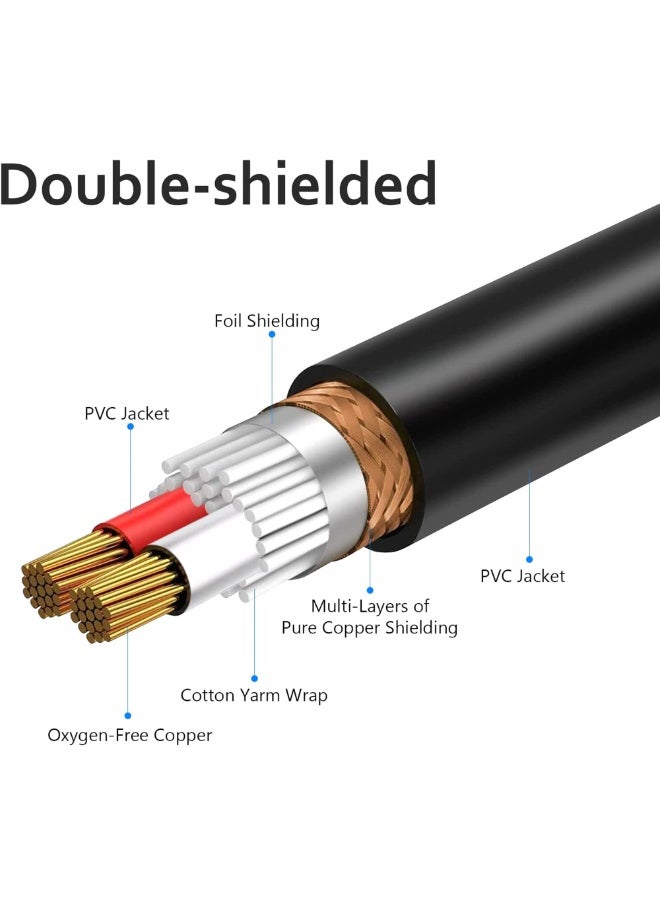 Peachjoy XLR Splitter Cable, 1 Male to 2 Female XLR Y-Splitter Microphone, 3 pin XLR Female to Dual XLR Male Balanced Mic Audio Cables for Speaker Systems, Radio Station, Stage Lighting, 11.8inch - Image 4