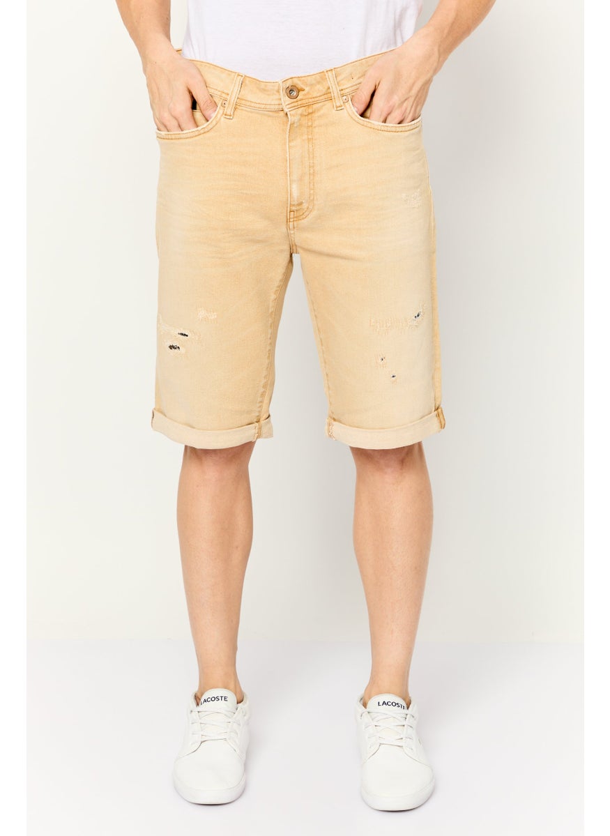 GAS - Men Rip Basic Shorts, Khaki - Image 1